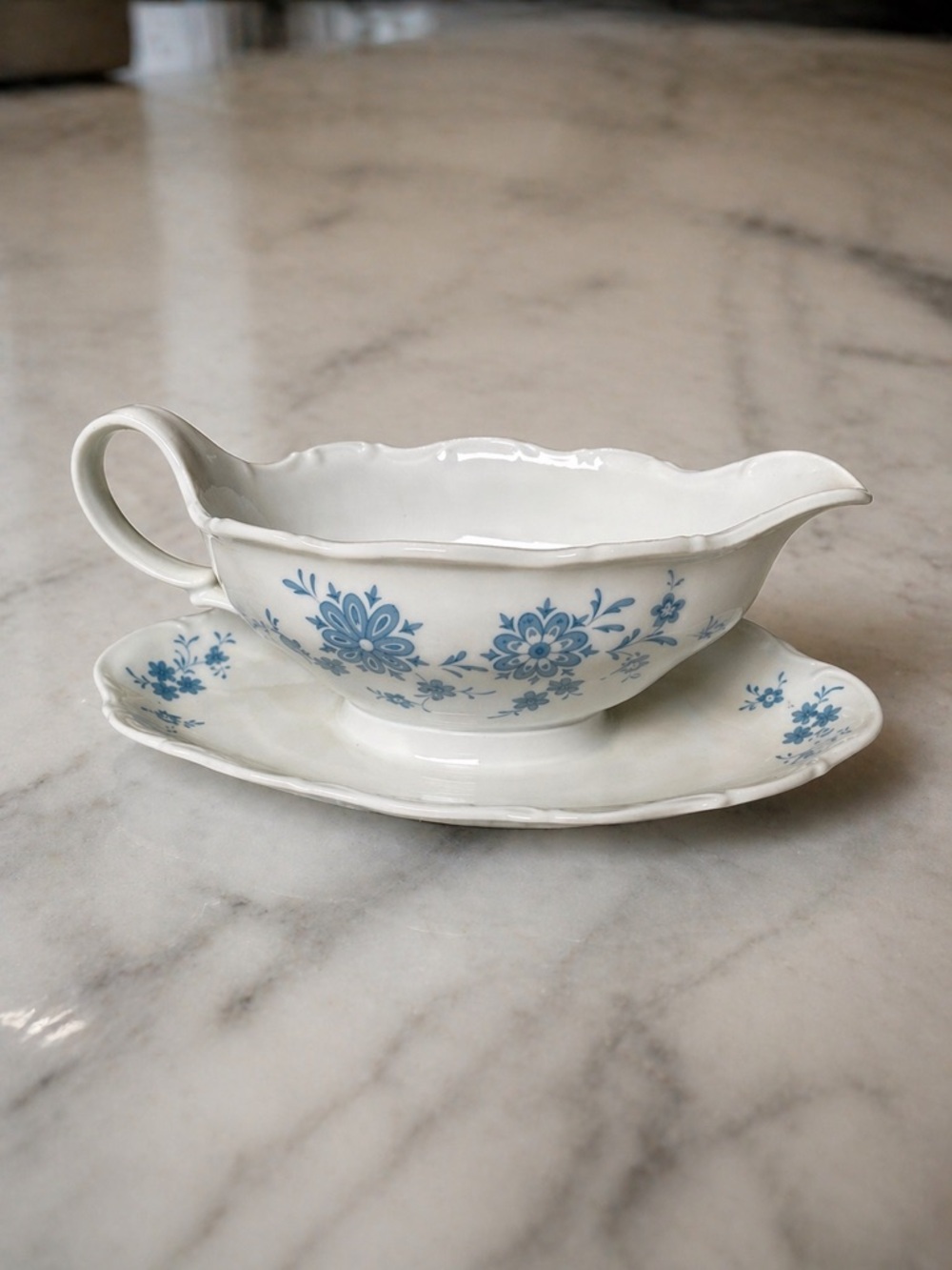 Vintage Seltmann Weiden Bavaria Gravy Boat With an Attached Underplate